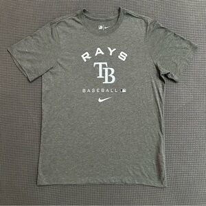 Nike Tampa Bay Rays TB Baseball Dri Fit Gray MLB Authentic Collection Tee Large
